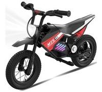 Moto électrique enfant MEGA MOTION Rouge 150W, 2 vitesses 8-16 km/h, pneus tout-terrain 12”, autonomie 10 km, idée cadeau