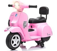 Moto Électrique Enfant Style Vespa 6V, Trois-Roues avec roulettes | Lumières LED & Musique, Scooter Électrique Pour Enfants 18-36 Mois, Cadeau Anniversaire Noël