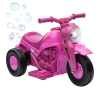 Moto électrique enfants AIYAPLAY 3 roues, 6 V, 3 km/h, avec fonction de bulles, effets lumineux et sonores, 2 à 5 ans, rose