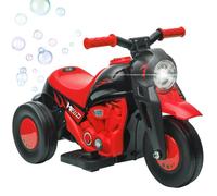 Moto électrique enfants - AIYAPLAY - 3 roues fonction bulles effets lumineux et sonores - plastique et métal - 80x36x43,5cm - rouge