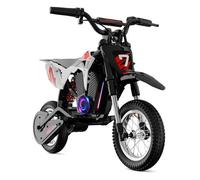 Moto Electrique Enfants EVERCROSS TECH EV12M Pro, Moteur 300W, 3 Modes de Vitesse,15 KM, Pneu 12'', Musique Bluetooth Cadeau Rose