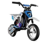 Moto Electrique Enfants EVERCROSS TECH EV12MP-Moteur 300W, 3 Modes de Vitesse,15 KM, Pneu 12'', Musique Bluetooth Cadeau Bleu