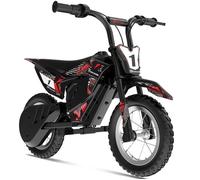 EVERCROSS TECH EV13M Moto Électrique Enfants 3-7 Ans 150W 14.4V/5.2Ah 12KM Noir Rouge G