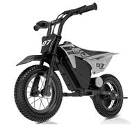 Moto Électrique Enfants EVERCROSS TECH Moteur 150W Batterie 14.4V/5.2Ah Mode Vitesse 8-16 KM/H Cadeau enfants Super Gris