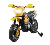 Moto électrique enfants - HOMCOM - moto cross batterie 6 V phares musiques entraînement - PP - jaune noir