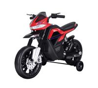 Moto électrique - HOMCOM - enfants 3-6 ans 25 W 6 V 3 km/h effets lumineux sonores - PP - rouge