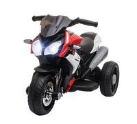 Moto électrique - HOMCOM - enfants 3 roues 6 V effets lumineux sonores vitesse 3 km/h 3-5 ans - PP - noir rouge