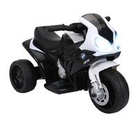 Moto électrique Homcom pour enfants de 18 à 36 mois avec licence BMW S1000RR, vitesse 2,5 km/h, charge 20 kg, 66x37x44 cm, noir noir