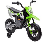 Moto électrique pour enfant - AIYAPLAY - de 3 à 6 ans - 2 moteurs 12V, vitesse max. 5 km/h - roues d'entraînement - musique - vert
