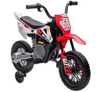 Moto électrique pour enfant - AIYAPLAY - de 3 à 6 ans - 2 moteurs 12V, vitesse max. 5 km/h - roues d'entraînement - musique - rouge