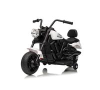 Moto électrique pour Enfant, avec 2 Roues stabilisatrices, Jouet pour Enfants, avec Batterie 6 V, 4.5 Ah, Musique et phares, Voiture à pédale, pour Enfants de 3 à 6 Ans, 79 x 40 x 46 cm (Blanc)