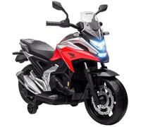 Moto électrique pour enfants 12V moto porteur Honda pour enfants 3 à 6 ans avec musique, phares avec 2 roues d'entraînement - rouge