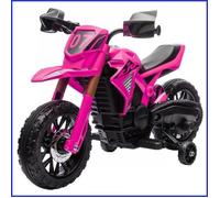 Moto Électrique pour Enfants - AIYAPLAY - Avec Pattes d'Appui, Hupe &amp Son de Démarrage - Rose