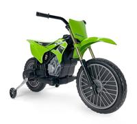 INJUSA - Moto Cross Électrique Kawasaki KX85 pour Enfants de 3 à 6 Ans | Batterie 6V | Pédale Accélérateur | Roues Stabilisatrices | Frein Électrique | Vitesse 5 km/h | Couleur Vert (6885)