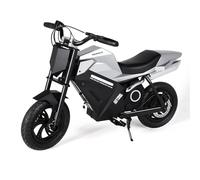 Moto électrique pour enfants de 8 à 10 ans avec moteur 250/350 W, 3 vitesses 8/13/16 km/h, autonomie 15 km, pneus 12,5", sons réels et effet brouillard