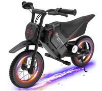 Moto électrique pour Enfants EVERCROSS TECH - 2 Vitesses, Batterie 150W 4Ah - Noir, Cadeau Parfait 3-12 ans