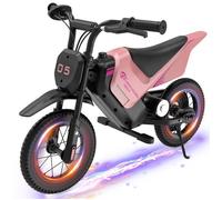 Moto électrique pour Enfants EVERCROSS TECH - 2 Vitesses, Batterie 150W 4Ah - Rose, Cadeau Parfait 3-12 ans