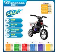 Moto Électrique pour Enfants EVERCROSS TECH EV12M Pro - 300W, 25 km/h, 15 km d'Autonomie, Bluetooth & LED, Pneus 12'' BLUE