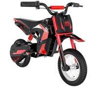 Moto électrique pour enfants EVERCROSS TECH Rouge, 350W, 3 Vitesses 8-25KM/H, Pneus 12’’ tout-terrain, Autonomie 15 km, Cadeau super