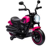 Moto électrique pour enfants - HOMCOM - 3 km/h, 6V, phare LED - charge max. 25 kg - 2 roues d'entraînement - moteur puissant - rose