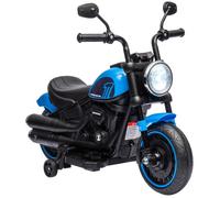 Moto électrique pour enfants - HOMCOM - 3 km/h, 6V, phare LED - charge max. 25 kg - 2 roues d'entraînement - moteur puissant - bleu