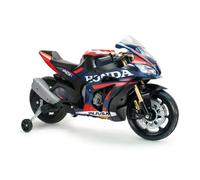 Moto Électrique pour Enfants 3-6 Ans Honda Compétition 12V - Moto à Batterie pour Enfants avec Roues de Soutien - Lumières et Sons - Licence de Marque Honda - INJUSA