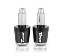 moto Embouts De Guidon De Moto Poids Poignées De Guidon Capuchon Anti-Vibration Silder Plug Pour TENERE 700 TENERE700 2021 2022 2023 extrémité du manche(Black-Silver)