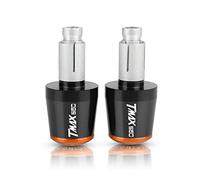 moto Embouts De Guidon De Moto Poids Poignées De Guidon Capuchon Anti-Vibration Silder Plug Pour TMAX 560 TMAX560 2020 2021 2022 2023 extrémité du manche(Black-Orange)
