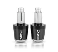 moto Embouts De Guidon De Moto Poids Poignées De Guidon Capuchon Anti-Vibration Silder Plug Pour TMAX 560 TMAX560 2020 2021 2022 2023 extrémité du manche(Black-Silver)
