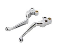 Moto Embrayage Levier Chrome Leviers Frein Et D'embrayage Noirs Pour Guidon Touring Road King Street Glide Pour Softail Pour Sportster Fat Bob Pour Dyna Night Train Levier Frein Moto(Chrome)