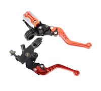 moto embrayage levier Leviers de maître-cylindre universels, 1 paire de leviers de réservoir de maître-cylindre de frein universels pour moto de 7/8" (22 mm)(Orange)