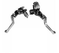 Moto Embrayage Levier Pour Kit Leviers Frein D'embrayage Hydrauliques Avec Poignée D'accélérateur 7/8" Maître-cylindre 22 Mm Accessoires Conversion Pour Guidons Moto Levier Frein Moto(Titanium)