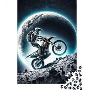 Moto équitation Astronaute Set Puzzle 1000 Pièces pour Adolescents, Papier Recy coration Intérieure, Art Mural, Cadeau Couples, Activité Indoor 52x38cm/1000pcs