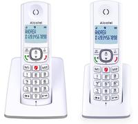 MOTO-F530 Duo - Téléphone Fixe Sans Fil Dect - Grand Écran Rétroéclairé - Mains Libres - Fonction Blocage Des Appels - 2 Touches De Mémoires Directes - 2 Combinés - Blanc/Gris