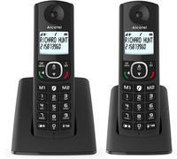 MOTO-F530 Duo - Téléphone Fixe Sans Fil Dect - Grand Écran Rétroéclairé - Mains Libres - Fonction Blocage Des Appels - 2 Touches De Mémoires Directes - 2 Combinés - Noir