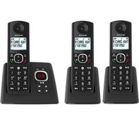 MOTO-F530 Voice Trio - Téléphone Fixe Sans Fil Dect Avec Répondeur - Grand Écran Rétroéclairé - Haut-Parleur - Fonction Blocage Des Appels - 2 Touches De Mémoires Directes - 3 Combinés - Noir