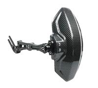 Moto Fender Garde-Boue Arrière Réglable en Alliage D'aluminium Imitation Fibre De Carbone pour Moto Et Vélo Extension Universelle Accessoires(Black)