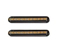 Moto Feu Arrière Feu Stop Lot de 2 Feux Clignotants pour Moto, éclairage de Plaque d'immatriculation à Eau Courante, feu de freinage arrière à LED Bicolore 24 LED, feu Stop, indicateur arrière