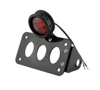 Moto Feu Arrière Feu Stop Universel pour Moto, Montage Latéral, Feu Arrière Rond À LED, Accessoires pour Moto, Support De Plaque D'immatriculation