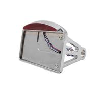 Moto Feux Arrière Support Montage Latéral Horizontal Universel pour Plaque D'immatriculation, Feu Arrière À LED pour Bobber, pour Chopper, pour Custom Feu arrière Moto(Argent)