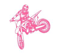 Moto Freestyle Moto Vitesse Sports extrêmes Stickers gravés 36x39.6cm Culture du tatouage Rose