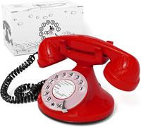 MOTO-Funkyfon Cable : Téléphone Rétro Au Style Des Années 1920 Avec Cadran Rotatif Rouge