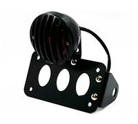 Moto Grill Vintage Retro Montage de l'essieu latéral Plaque d'immatriculation Stop Lampe de feu arrière (Noir)