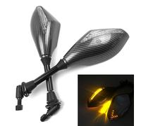 Moto Guidon Rétroviseur Latéral Indicateur De Moto Universel, Rétroviseurs Latéraux 10mm, Clignotants LED Intégrés, Adaptés Aux Vélos Rue, Scooters Cruiser