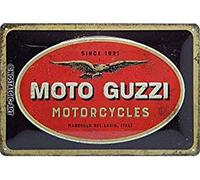 Nostalgic-Art 22290 Guzzi - Logo Motorcycles - Idée de Cadeau pour Les Fans de Moto, en métal, Déco Design Retro, 20 x 30 cm