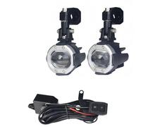Moto Headlight Phare Auxiliaire Moto Pour BMW R1200GS F800GS F700GS F650GS Stroboscope Bicolore Avec Interrupteur 100W Feux Avant(White yellow S)