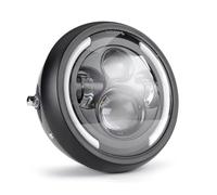 Moto Headlight Phare De Moto Universel Rond À LED De 7,5 Pouces Phare De Distance Phare De Moto De 7,5 Pouces(Black Bracket)
