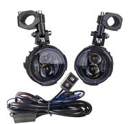Moto Headlight Phare LED Moto 100 W, Feux Antibrouillard, Lampe Auxiliaire Conduite, Projecteur Bicolore Feux Avant