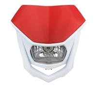 Moto Headlight Pour CRF Phare Halogène Universel Moto Feux Avant(Red White)