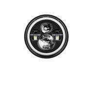 Moto Headlight pour Royal pour Enfield Himalayan 400 411 650 350 Phare De Moto À LED De 7 Pouces Feux De Jour Halo(1PC Headlight Black1)